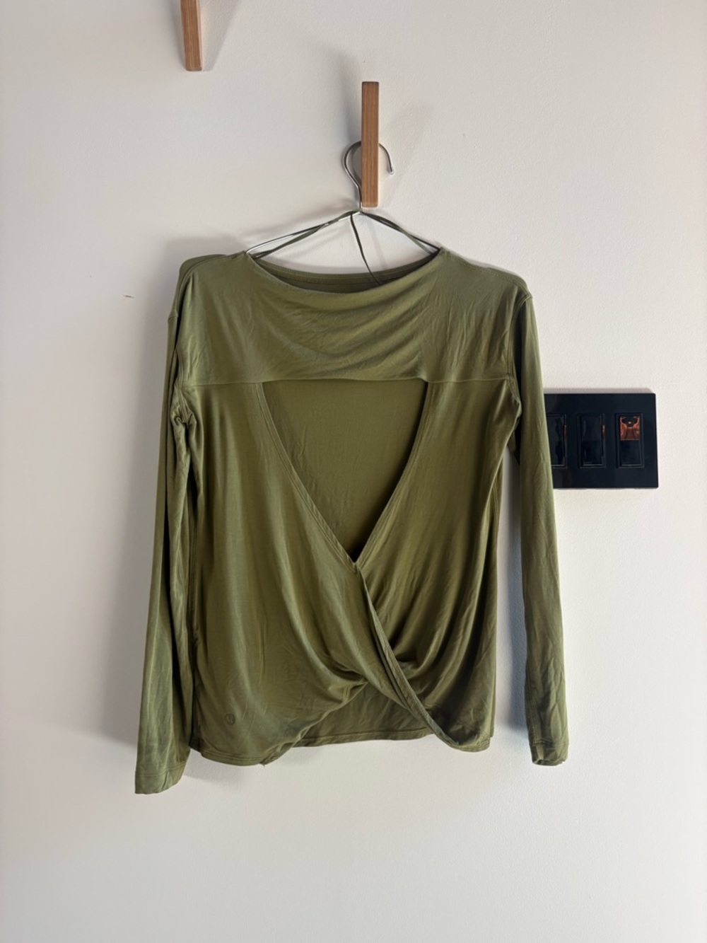 lululemon athletica Olive Green Long Sleeve Wrap-Back Top